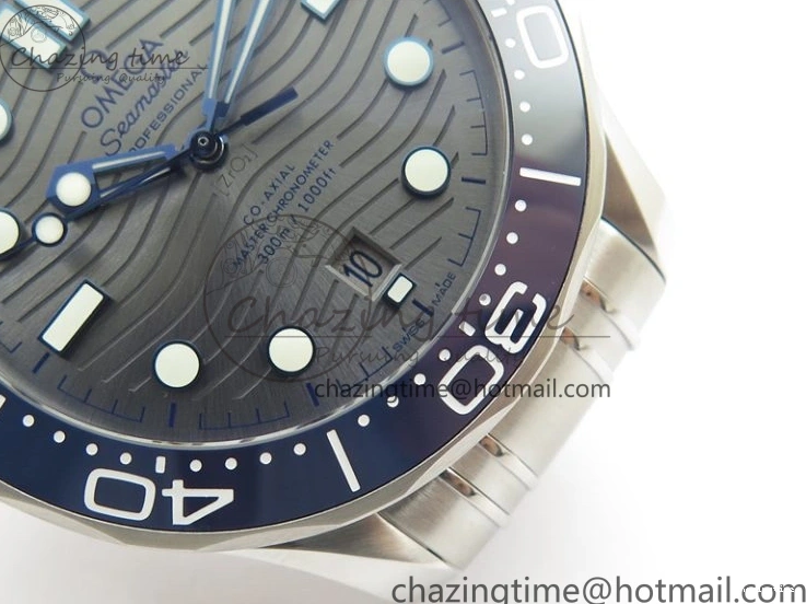 0401 Seamaster Diver 300M ORF 1:1 Best Edition Blue Ceramic Gray Dial on SS Bracelet A HighQuality 7867